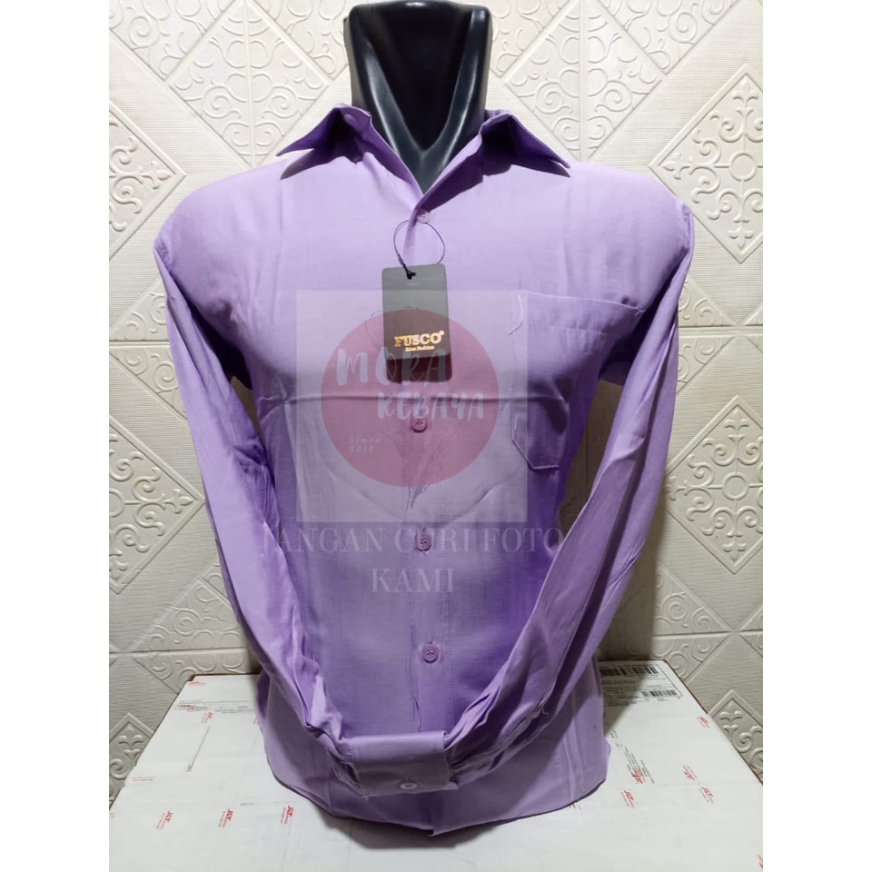 Kemeja polos reguler lengan panjang LILAC fusco_kemeja kerja_kemeja pria_kemeja kuliah_kemeja formal_kemeja