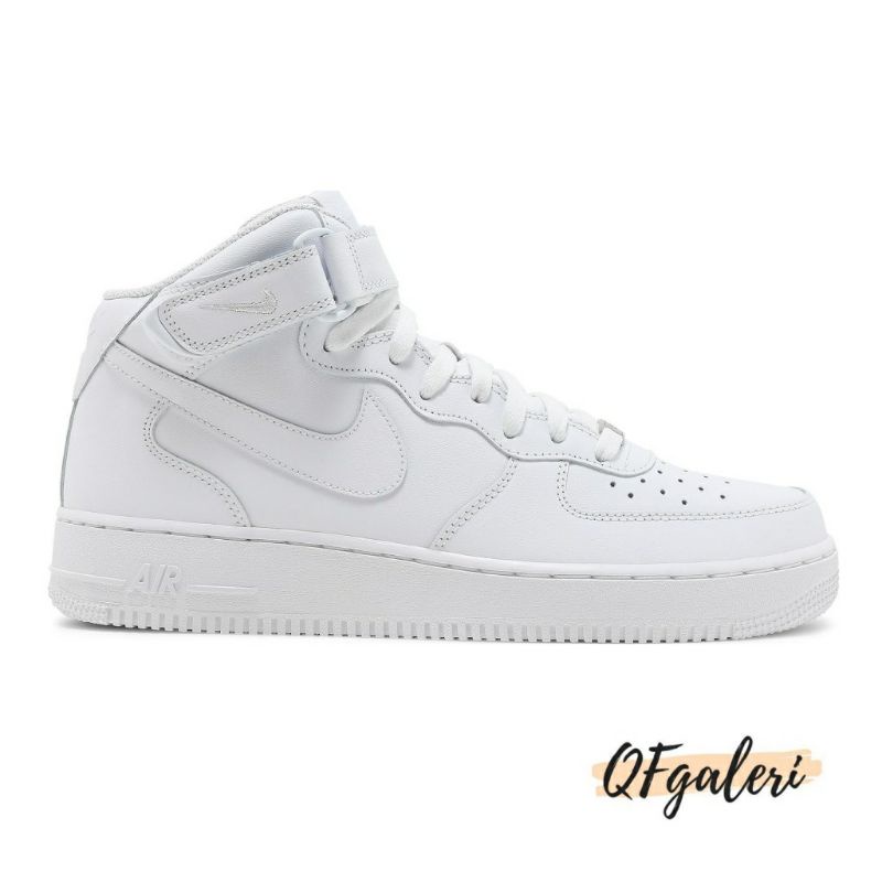 Nike Air Force 1 Mid '07 Triple White Unisex Original BNIB 100% Bonus Cek Deskripsi