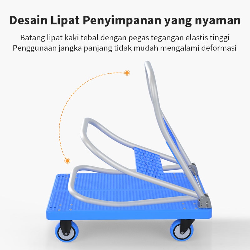 Tool superman push cart troli roda 4, roda karet, berat 500kg, troli lipat, lantai plastik ABS tebal, troli multifungsi