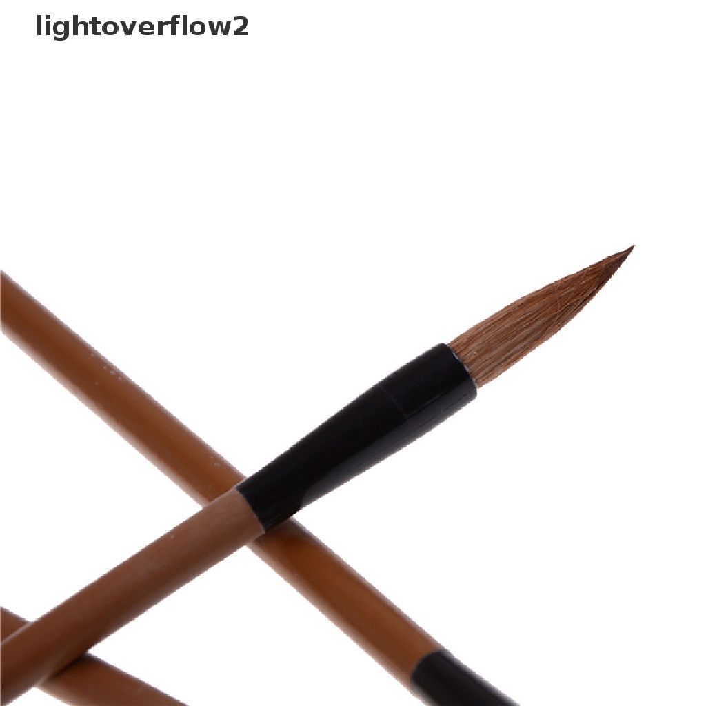 (lightoverflow2) 3pcs / Set Kuas Kaligrafi Cina / Jepang Warna Coklat