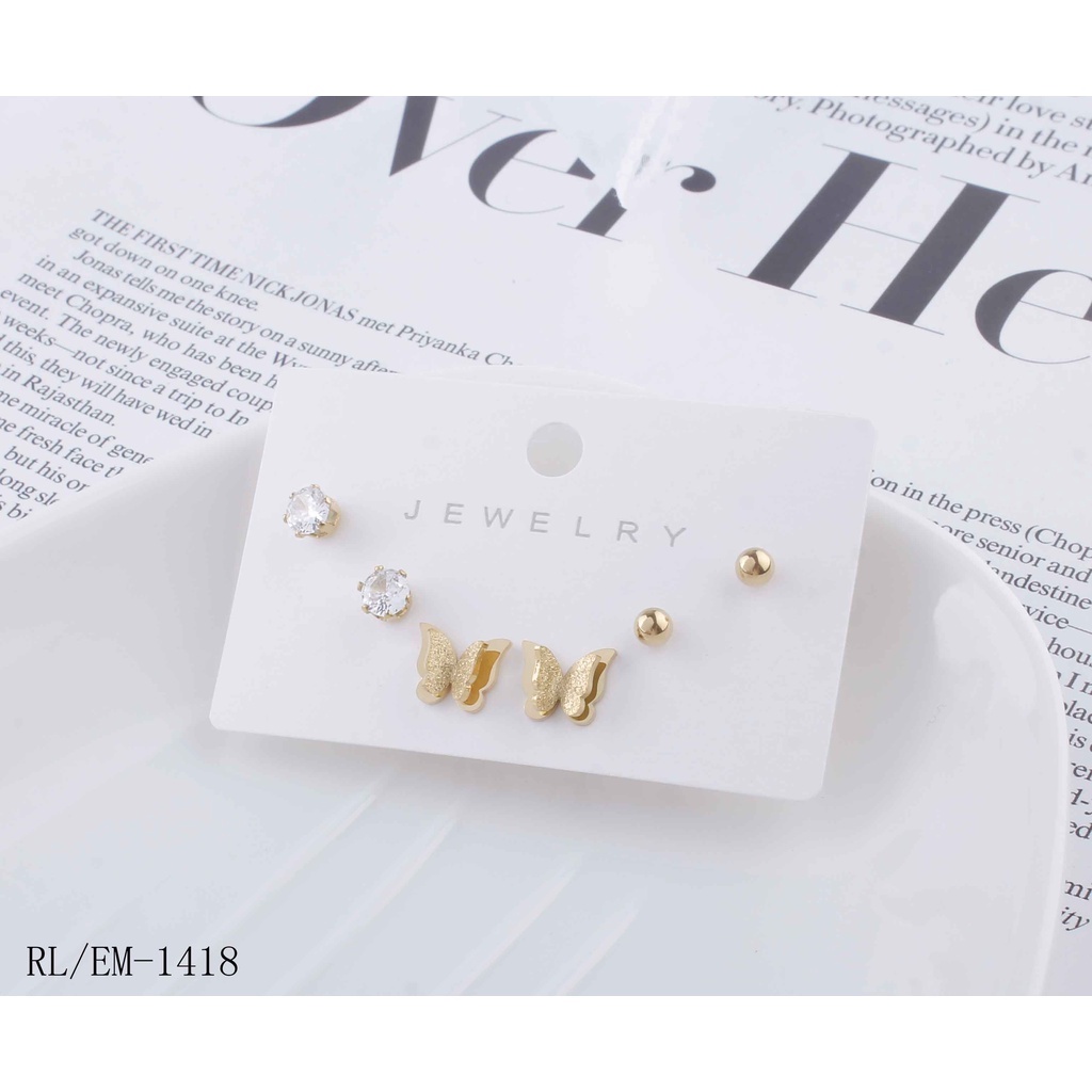 Titanium Set Perhiasan Kalung Dan Anting Fashion 8894