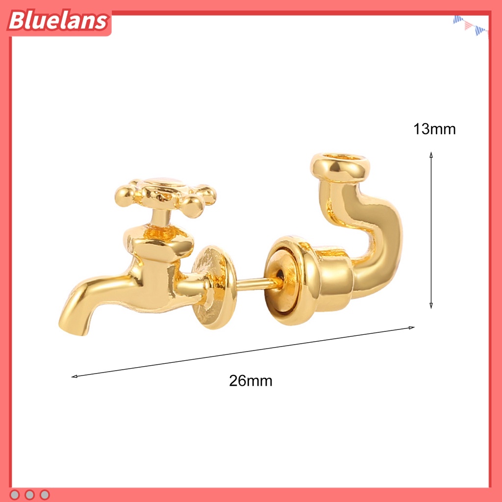 1 Pc Anting Stud Tindik 3D Bahan Zinc Alloy Gaya Punk Untuk Pesta