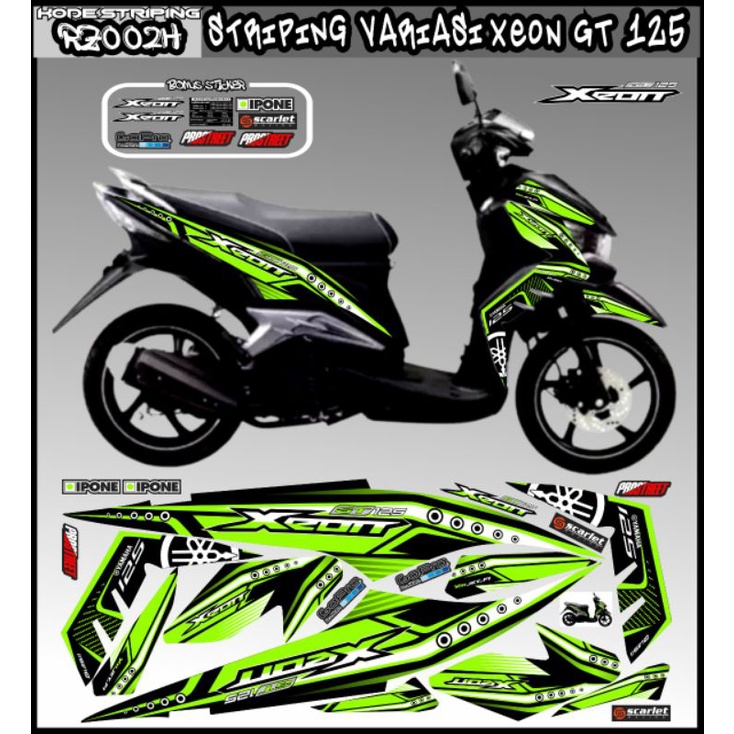 (Bisa COD) Decal yamaha xeon git striping aksesoris body motor xeon stiker xeon gt 125 fi variasi ta