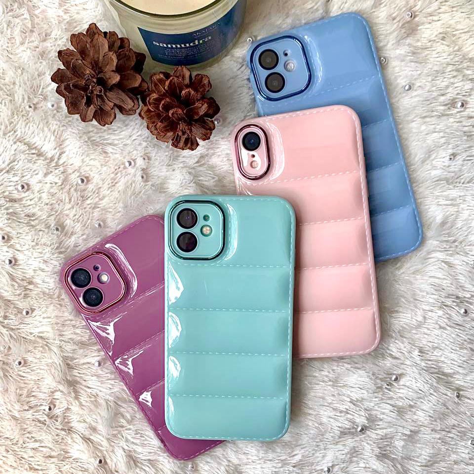 Puff Glossy case for iphone 7 8 plus x xs xr max 11 12