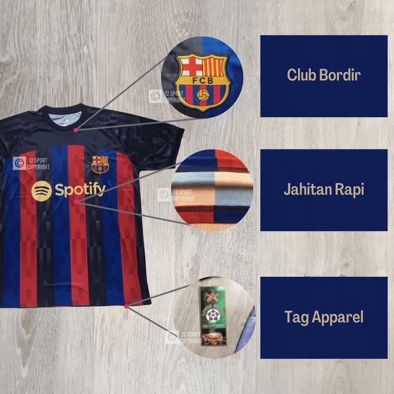 Jersey bola klub eropa printing barcelona home