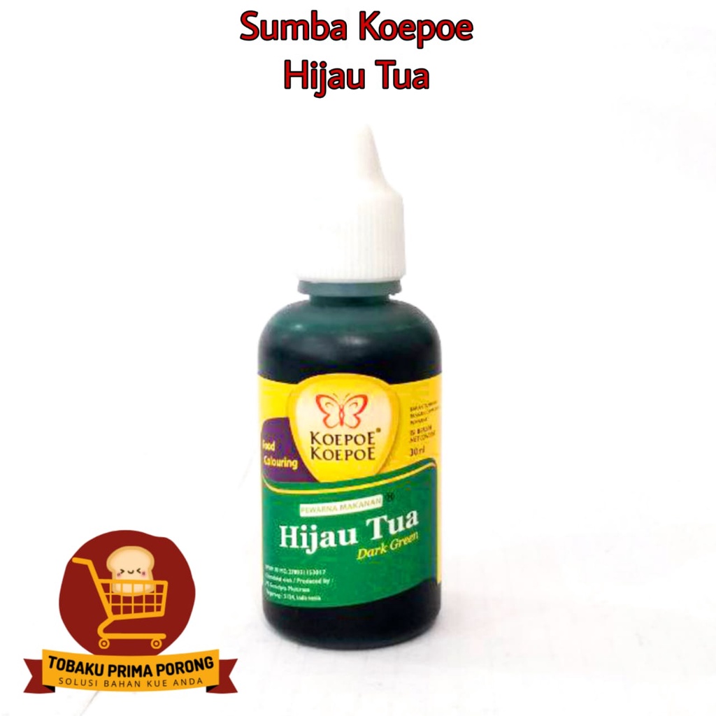 

PEWARNA KOEPOE KOEPOE HIJAU TUA 30ML - SUMBO KOEPOE WATER BASE - PEWARNA MAKANAN - FOOD COLOURING