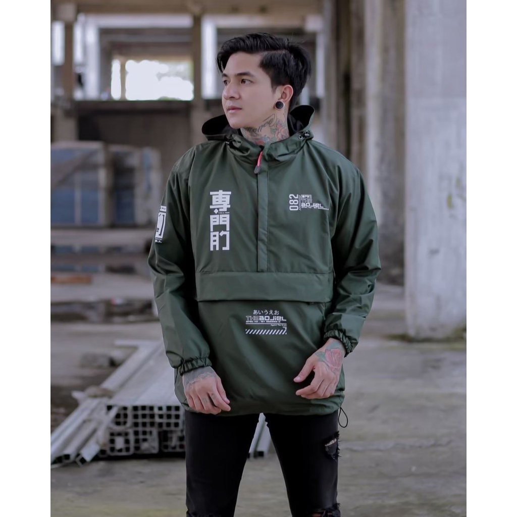 The Bojiel - Jaket Cougle Pria Jaket Parasut Jaket Outdoor Jaket Distro 082 Hijau