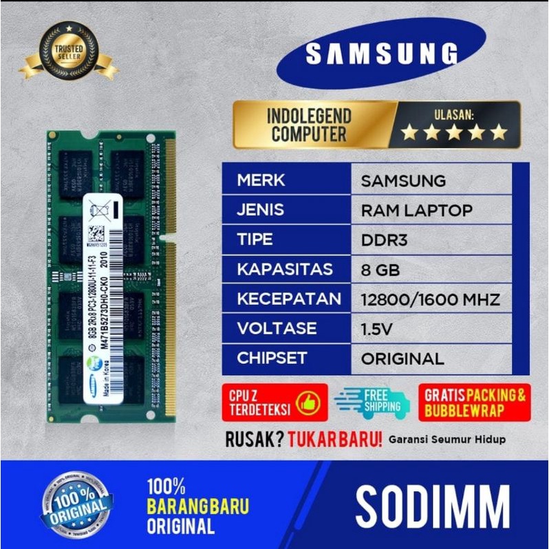 Ram Laptop 8Gb DDR 3 Samsung