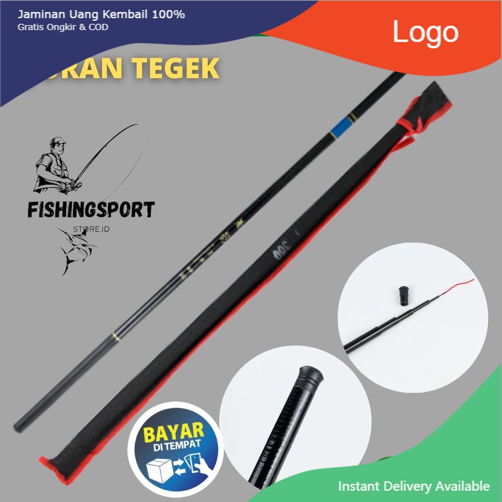 PROMO COD Joran Tegek Rod Fishing carbon ready uk 2.8 meter Fishing Rod Tongkat Mancing Stik Karbon 