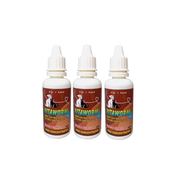 Kin kand VITAWORM DROP 30ml Obat Cacing Kucing Anjing Kitten