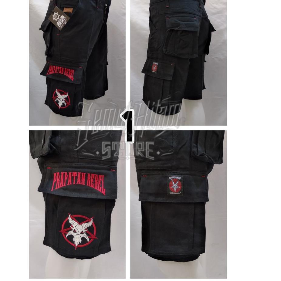 COD✔️[GESER KIRI] Prapatan Rebel Celana Pendek Cargo Kempol Pendek Alpin PDL Punk Metal Prapatan Reb