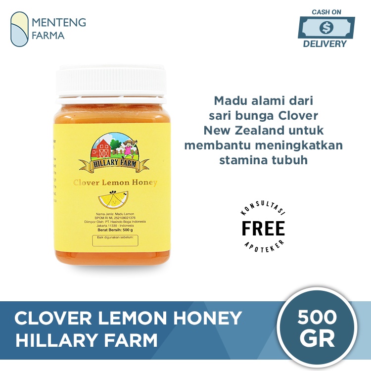 Clover Lemon Honey Hillary Farm 500 Gram - 100% Madu New Zealand