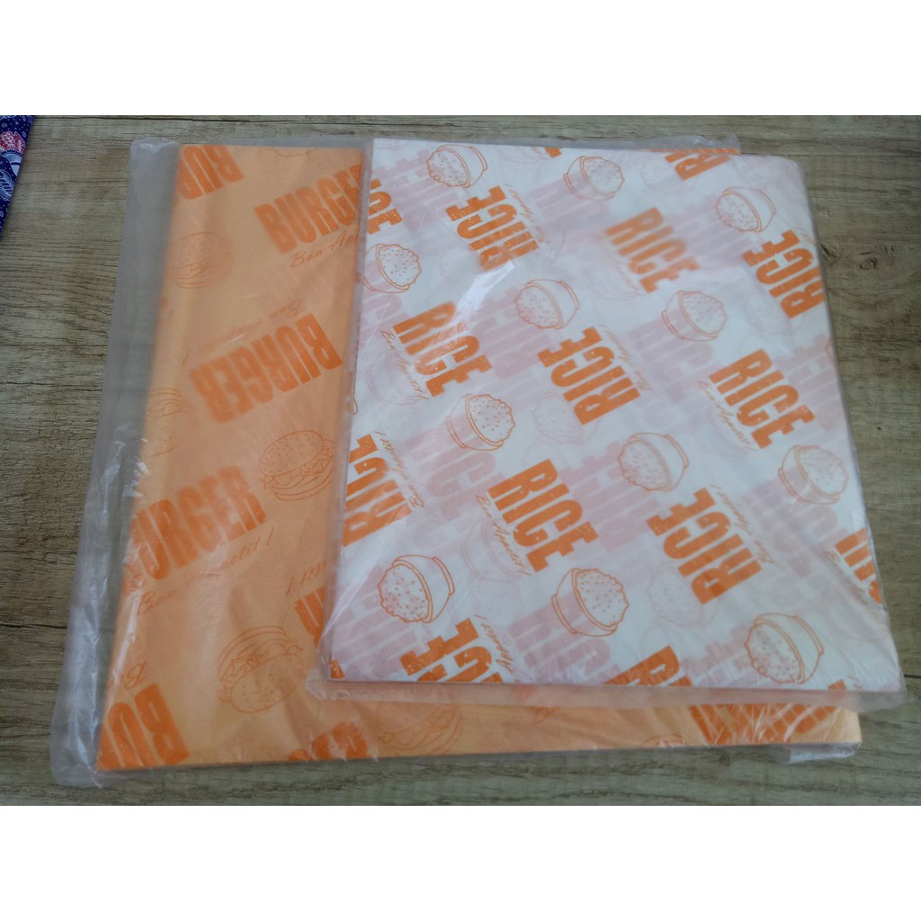 kertas bungkus nasi kfc burger rice paper