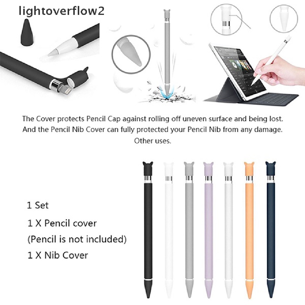 (lightoverflow2) Cover Pelindung Pen Stylus Apple Pencil iPad Bahan Silikon (ID)