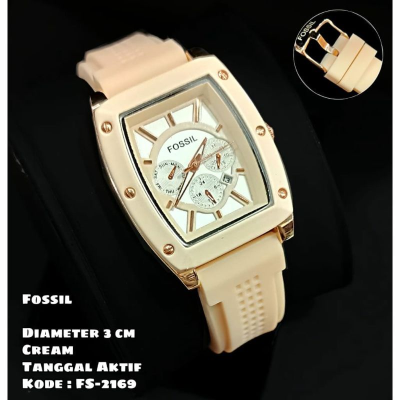 Jam Tangan Fossl Wanita 2169 Rubber Tanggal Aktif Dm 3cm