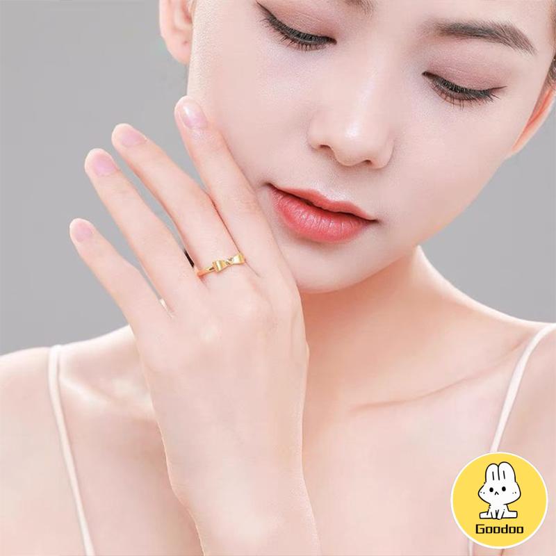 Busur Pembukaan Cincin Jari Telunjuk yang Dapat Disesuaikan Desain Niche Gaya Dingin Cincin Kelas Atas -Doo