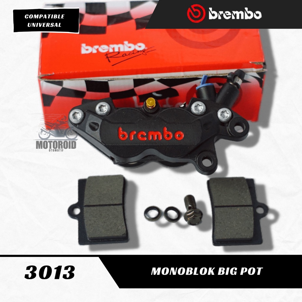 Kaliper Brcmbo 4Piston MONOBLOK Caliper Big Pot Axial Kanan Babet BREM Universal