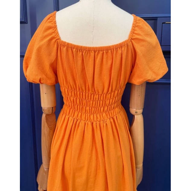 ♡ PREMIUM ♡ REAL PIC ! MEIRYN VINTAGE SMOCKED SLIT MIDI DRESS