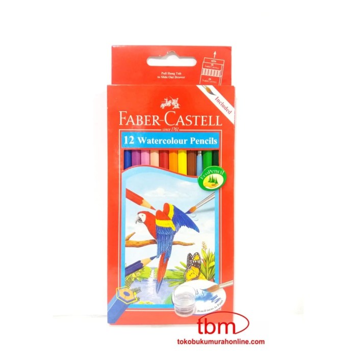 

FABER CASTELL 12 WATERCOLOUR PENCILS / PENSIL WARNA FABER CASTELL