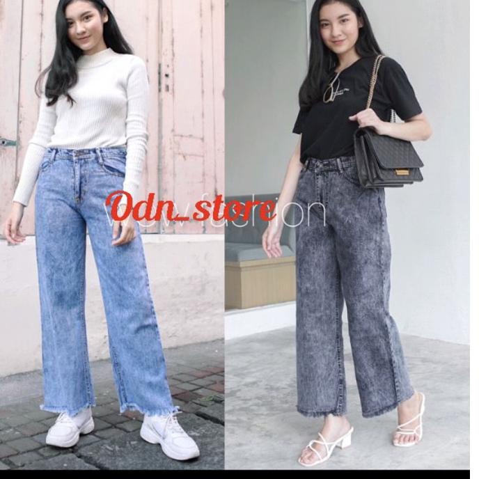 Rekomendasi KULOT RAWIS JEANS BLACK SNOW + BLUE SNOW PULL&BEAR