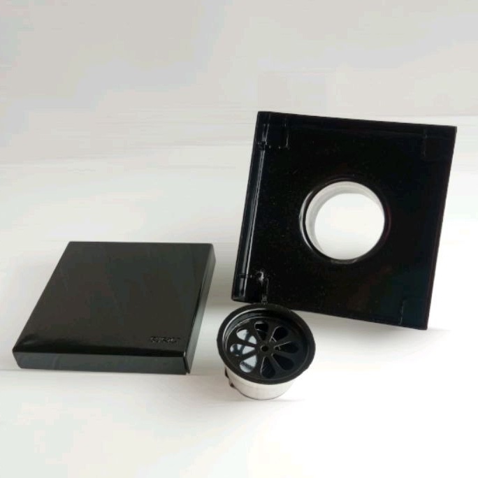 Smart Floor Drain Stainless SUS 304 Black Hitam saringan Got Anti banjir dan serangga Tile insert keramik