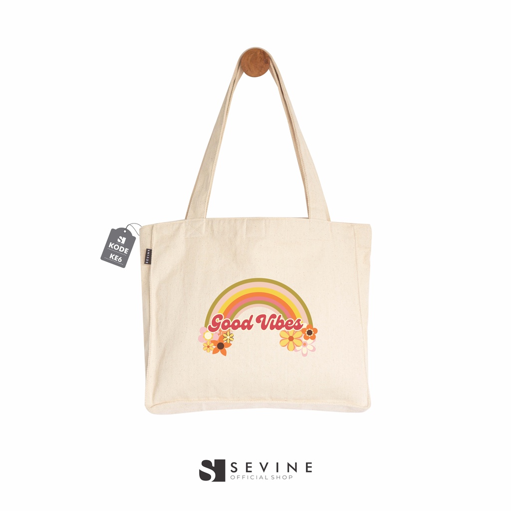 Sevine Totebag Kanvas Tas Wanita Tote Bag Kuliah Sekolah Kerja Kantong Laptop Quotes Aesthetic - KE