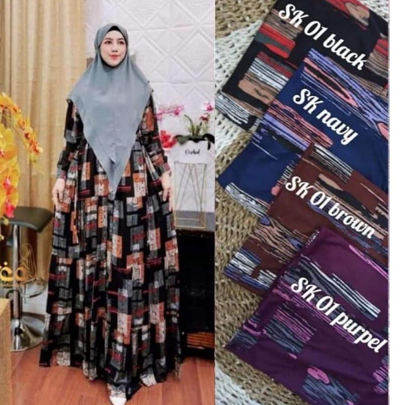 Big Sale Gamis  Murah /  HYGET Busui Tali Serut Samping MOTIF