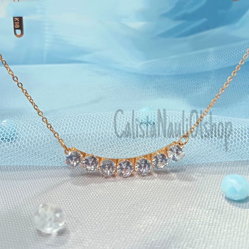 KALUNG DEWASA TITANIUM FASHIONABLE DIAMOND PERHIASAN EMAS KOREA ANTI KARAT DAN ANTI LUNTUR