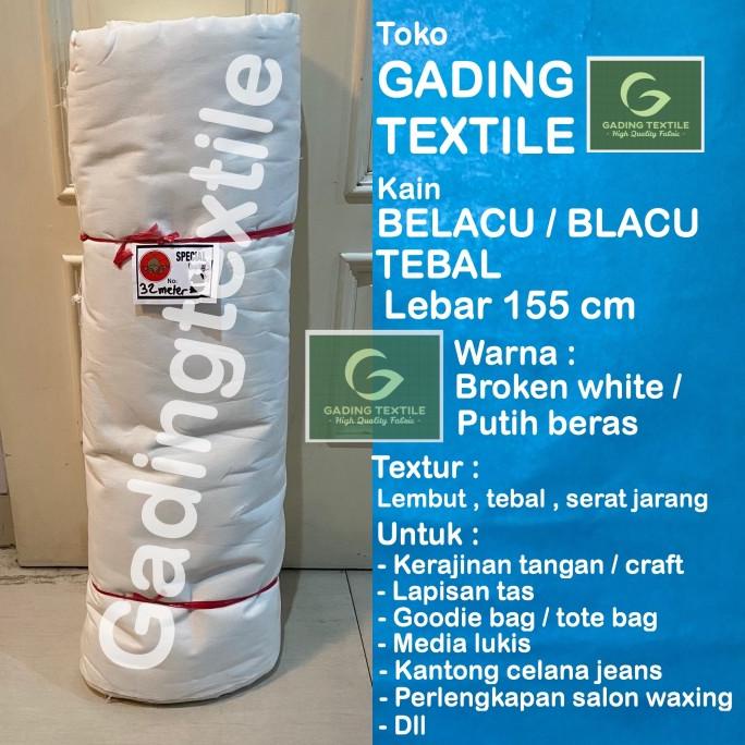 Kain BELACU TEBAL BLACU PUTIH lebar 155 cm bahan hordeng craft goodie