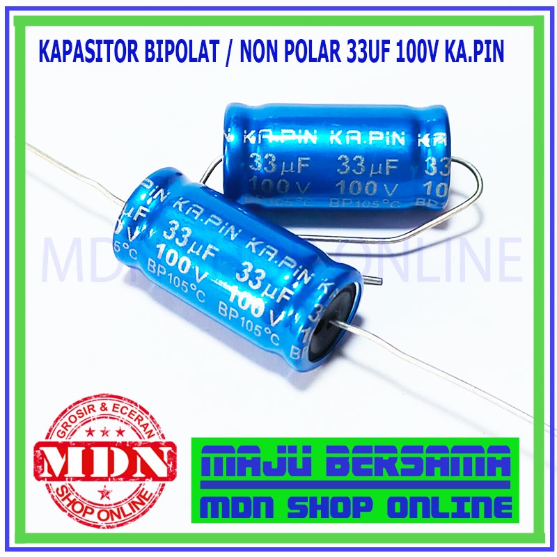 Kapasitor Bipolar Non polar Nonpolar 33uf 100v - 33uf 100 Volt KA.PIN
