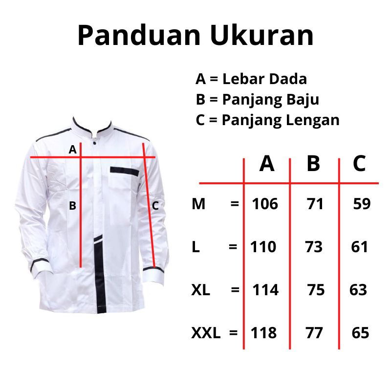 Asakhi - Baju Koko Pria Muslim Lengan Panjang Koko Hadroh Azzahir Motif Petir Warna Putih kombinasi Abu M L XL