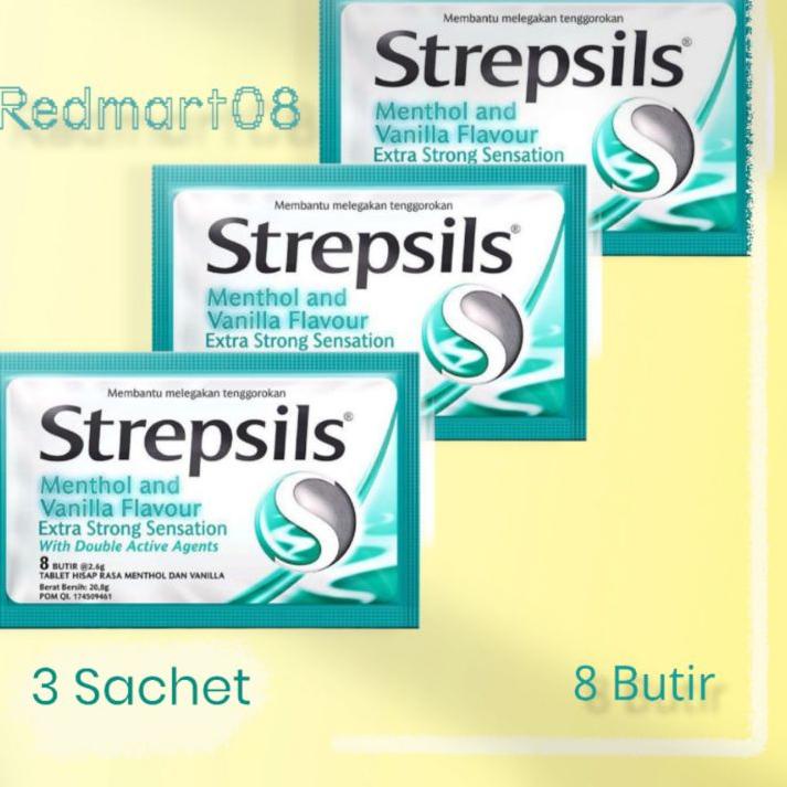 

STAR BRANDS Strepsils Menthol and Vanilla Flavour 8 Butir [ 3 Sachet ] 