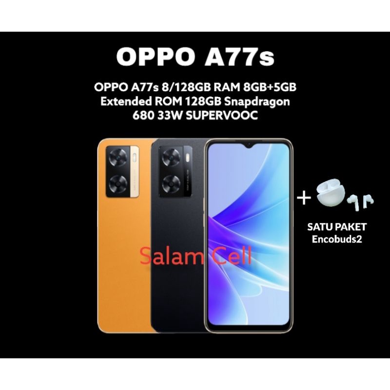 Oppo A77s RAM 8+8/128GB NFC Camera 50MP 33W SUPERVOOC Garansi Resmi