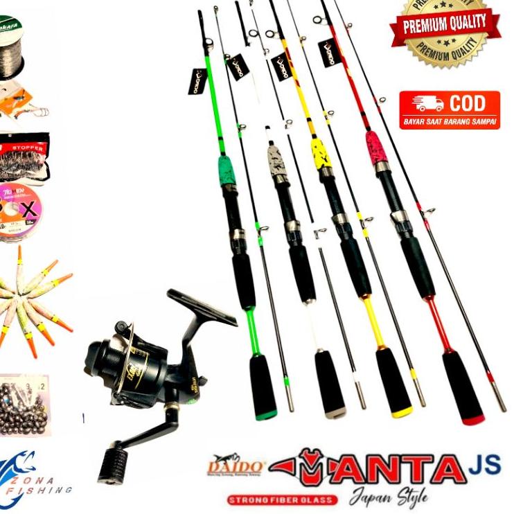 CL.18Oc22q • SIAP PAKAI Set Joran Spinning 16 Kg 1.5 - 1.8 Meter Pancing DAIDO Reel Exori POWER HAND