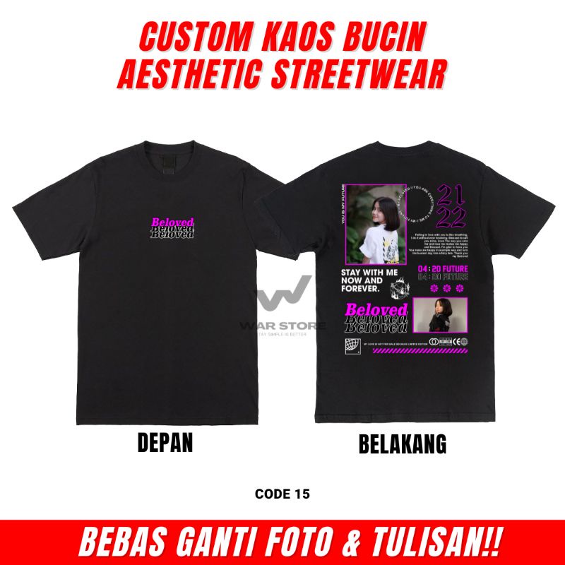 Kaos Sablon Satuan Aesthetic, Kaos Custom