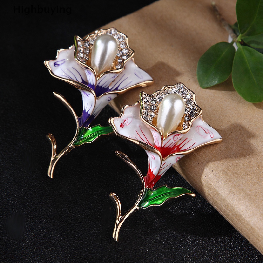 Bros Bentuk Bunga Mawar Aksen Kristal Berlian Imitasi Bahan Alloy Warna Rose Gold Untuk Hadiah Ulang Tahun Glory