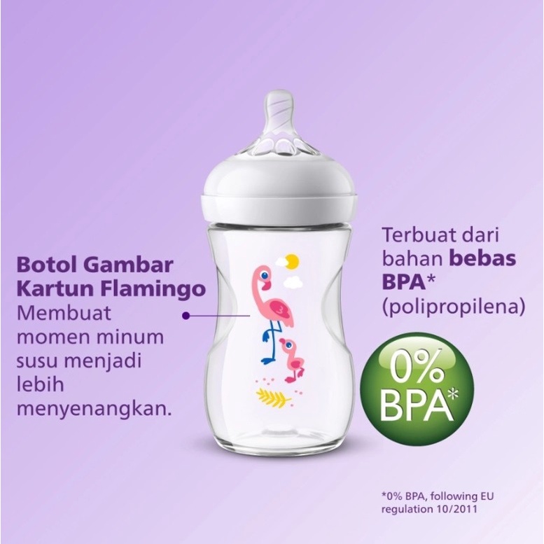 Philips Avent Natural Bottle Single 260ml FLAMINGO