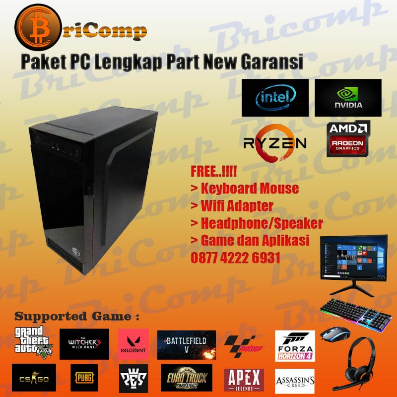 PC office lengkap monitor core i3