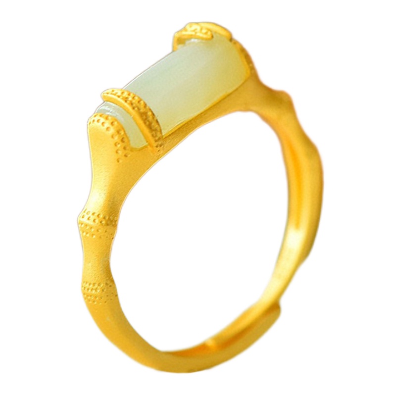 Fancyqube Fancycube Cincin Bentuk Persegi Panjang Geometris Bahan Bambu Lapis Perak