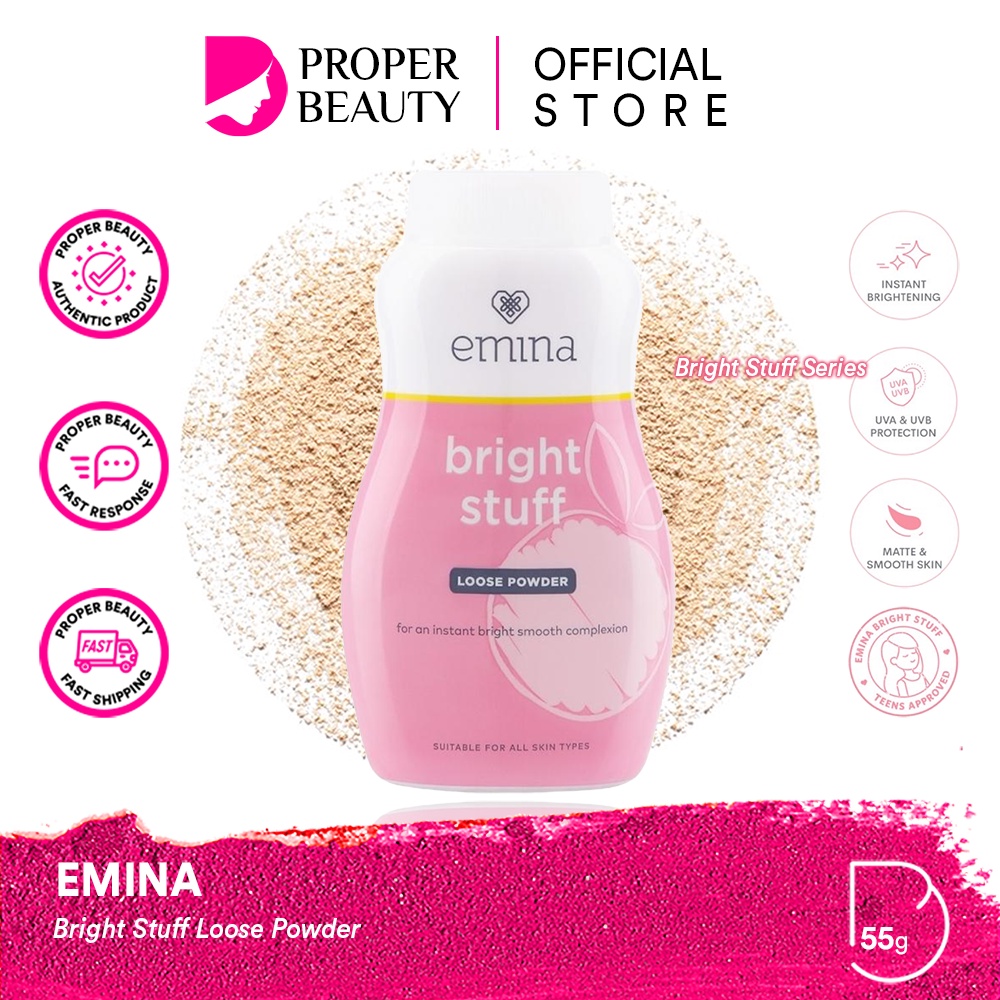 Jual EMINA Bright Stuff Loose Powder Indonesia / Bedak Tabur Wajah 55g ...
