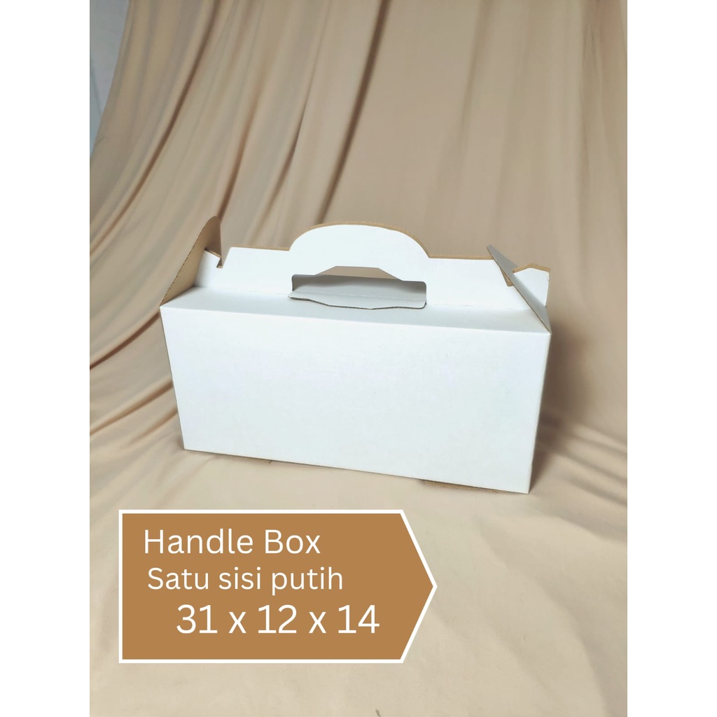 

Dus Packing Putih 31x12x14 Die Cut Handle Box - Karton kardus Box Kotak Kado