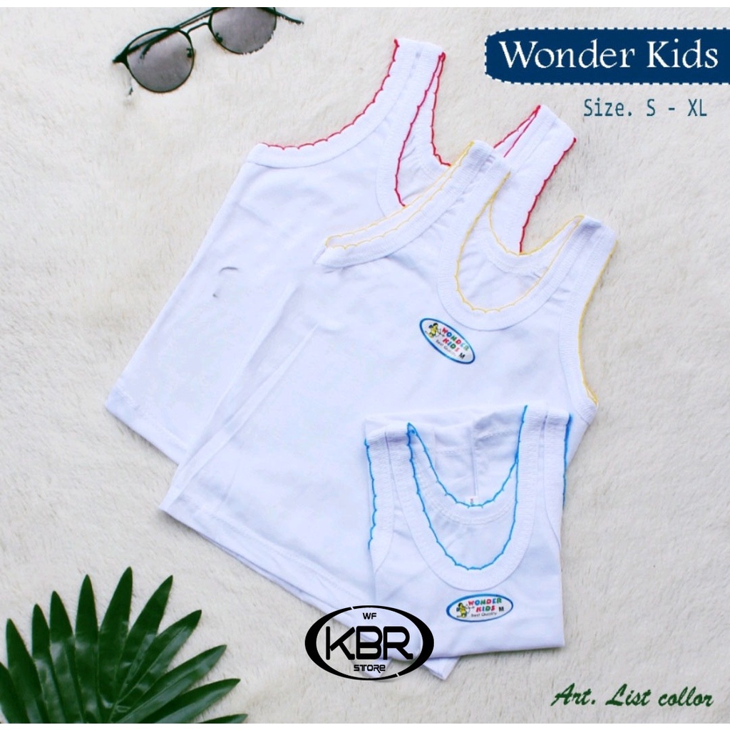 1 pcs 3 Pcs 6 pcs - SINGLET WONDER KIDS | singlet kaos kutang pakaian dalam anak halus / Kaos Kutang / Kaos Dalam / Singlet / singlet anak-anak / wf store