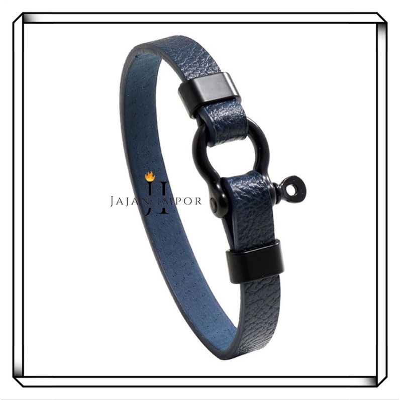 Gelang Kulit / Gelang Cowok / Gelang Pria / Gelang Lucan / Gelang Premium / Gelang Pria Premium Stainless Steel / Genuine Leather Gelang Kulit Asli Silver / Black / Pria Wanita