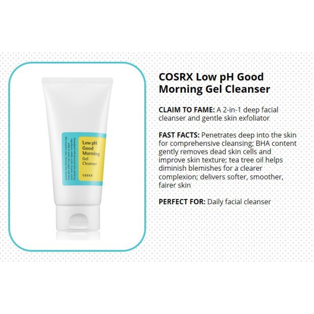 COSRX LOW PH GOOD MORNING GEL CLEANSER 50ML