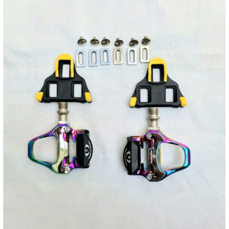 Rockbros Pedal Cleat SPD- SL Roadbike Pedal Sepeda Road Bike Colorful