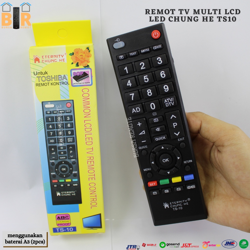 Remot Remote MULTI TV LCD LED TOSHIBA Chung He TS-10 tanpa setting