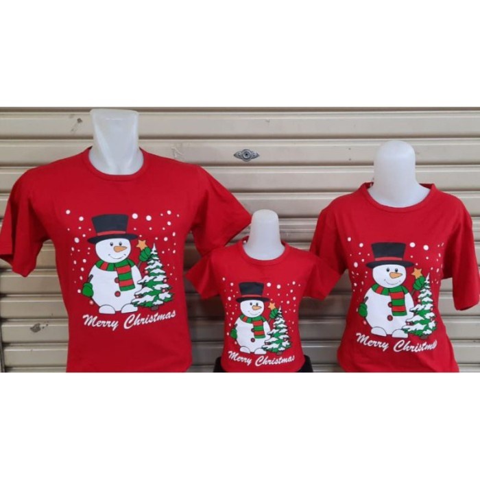 KAOS NATAL SNOWMAN MERRY CHRISTMAS - TSHIRT NATAL FAMILY COUPLE - BAJU NATAL