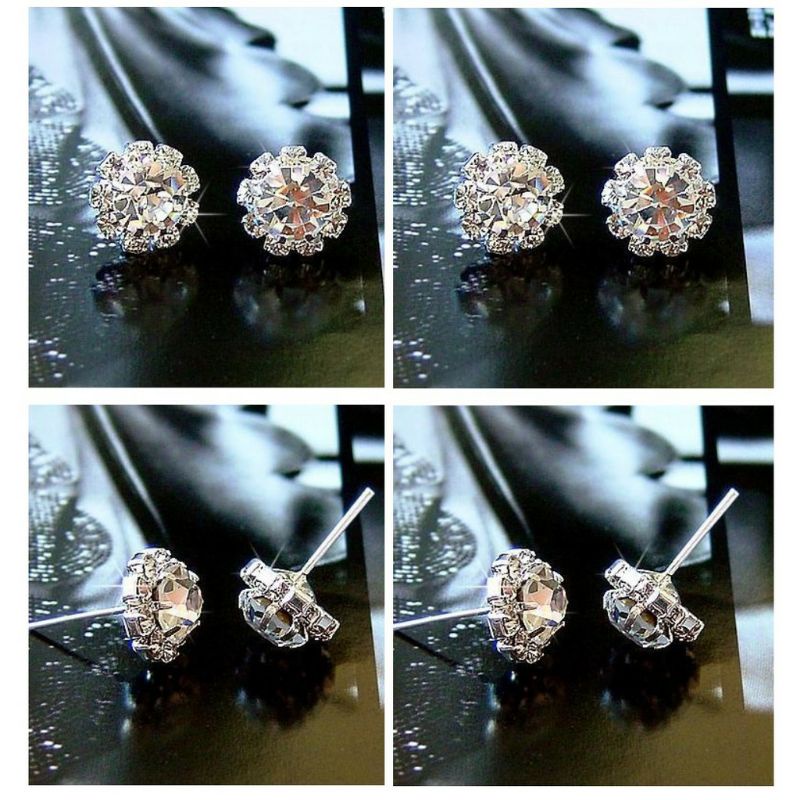 Anting Wanita Permata Intan Berkilauan/Anting Tusuk Anting Wanita Korea