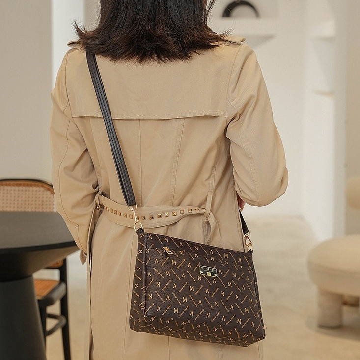 TAS SELEMPANG WANITA FOREVER YOUNG MEMORA KULIT COKLAT TA662B7 PREMIUM SLING BAG KOREA IMPORT CEWEK KEKINIAN MURAH REMAJA FASHION SIMPLE CASUAL BRANDED BATAM