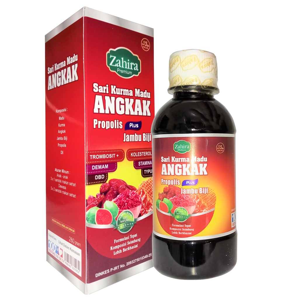 SARI KUMA MADU ANGKAK PLUS JAMBU BIJI DAN PROPOLIS ZAHIRA 280 GR Menambah Trombosit | Menurunkan Demam